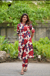 Chic Floral Printed Cotton Co-Ord Set
