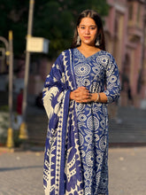 Classic Indigo & White Block Print Kurta Set