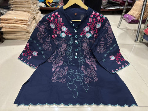 Kurta Beautyful Cotton Wardrobe  Embroidery Cod Set