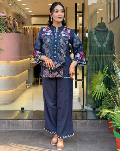 Kurta Beautyful Cotton Wardrobe  Embroidery Cod Set