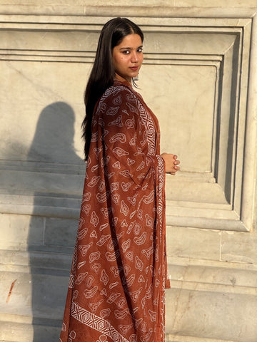 Rustic Terracotta Printed Kurta & Dupatta Set