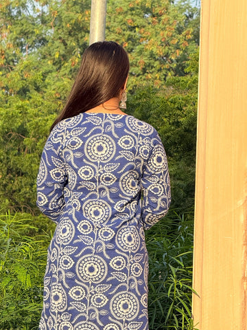 Classic Indigo & White Block Print Kurta Set