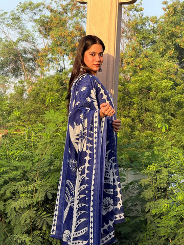 Classic Indigo & White Block Print Kurta Set